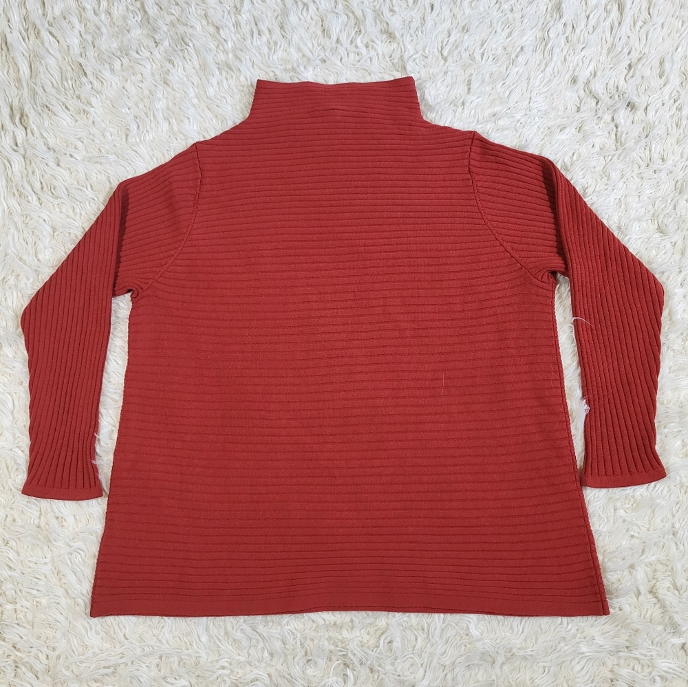 Eileen Fisher Women's Merino Wool Funnel Neck Sweater Serrano Chile Red Size 2X - Picture 11 of 14